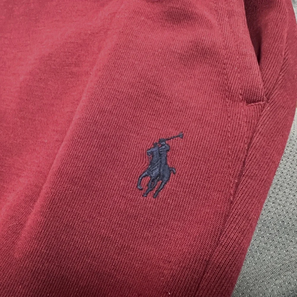 Polo Ralph Lauren Sweatpants Joggers Mens Large Burgundy Red Blue Pony Pants